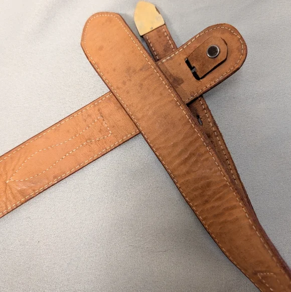 Vintage Justin Boots Genuine Lizard Brown Leather Belt